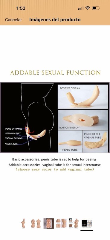 Body de silicona con forma de pectoral y vulva de cadera para transgénero Crossd gallery