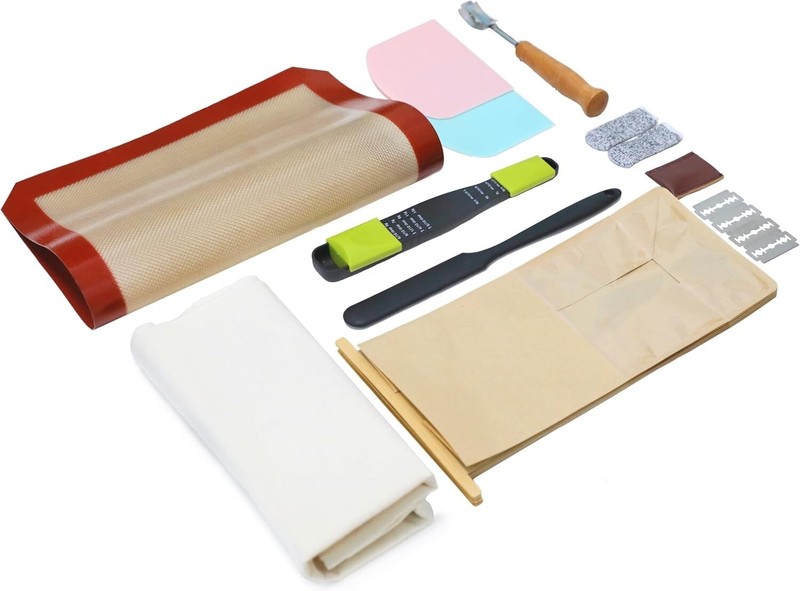 20Pcs Bread Making Kit – Silicone Mat, Spatula, Proofing Cloth, Lame, Measuring