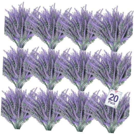 Artificial Lavender Flowers for Outdoors Summer 20 Bundles Gray Purple gallery