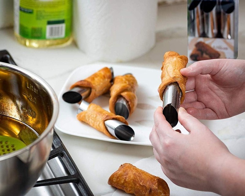 Cannoli Tubes Kit 12 Pieces Stainless Steel Canolli Shell Molds with Cake Rin... gallery