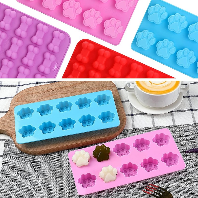 Cute Dog Paw and Bone Silicone Molds - Perfect for Jelly, Candy, & Treats gallery