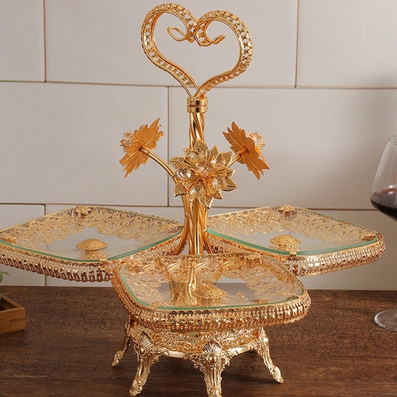 Stylish Candy Dessert Holder Tempered Glass Serving Platter For Coffee Table gallery