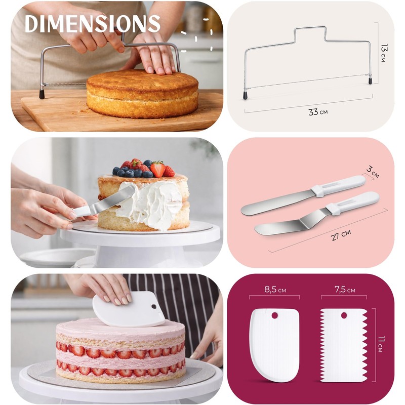 Cake Accessory Set with Premium Piping Nozzles & Piping Bag, Rotating Cake Pl... gallery