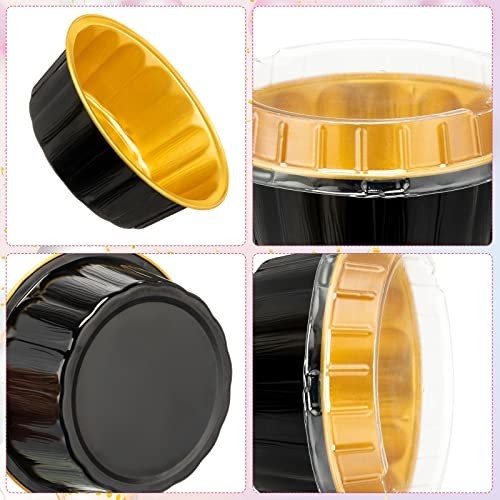 100 Pcs Disposable Ramekins with Lids 8 oz - Aluminum Foil Cups for Baking, Muff gallery