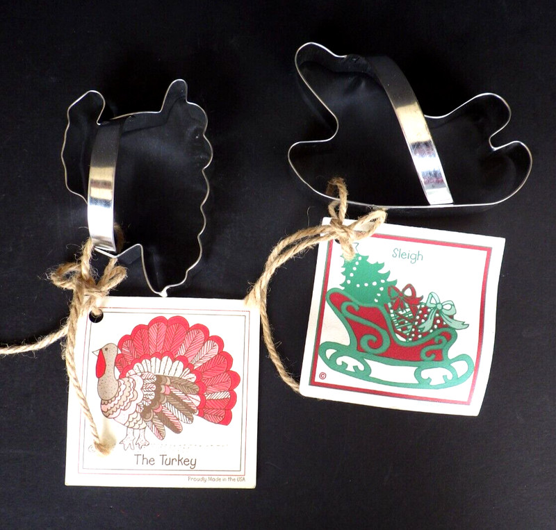 Cookie Cutters Thanksgiving Turkey Christmas Sleigh Ann Clark Set of 2