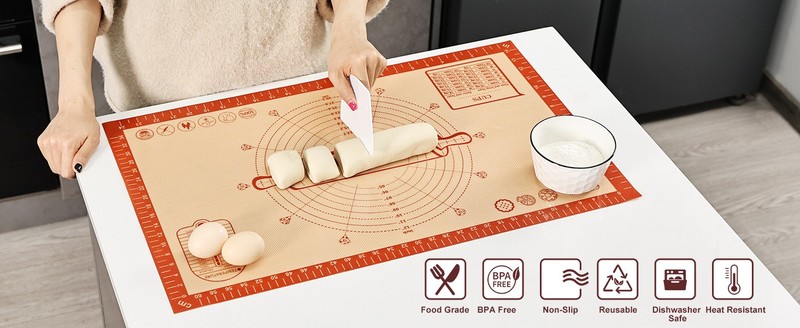 Silicone Pastry Mat Extra Large with Measurements 26''x16'' for gallery