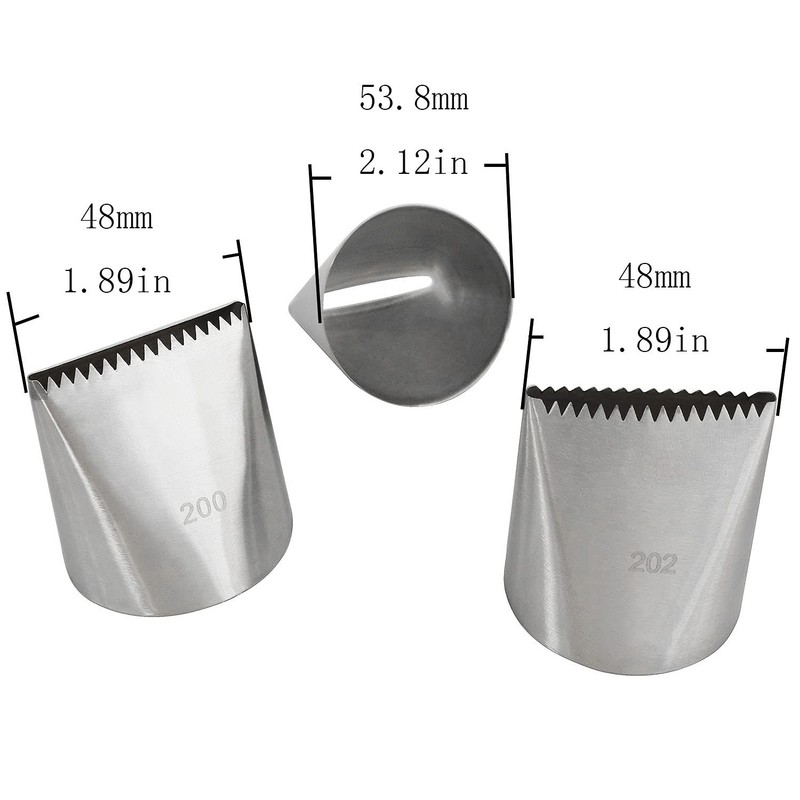 3 PCS #200 #201 #202 Ribbon Pastry Tip Stainless Steel Icing Piping Nozzles gallery