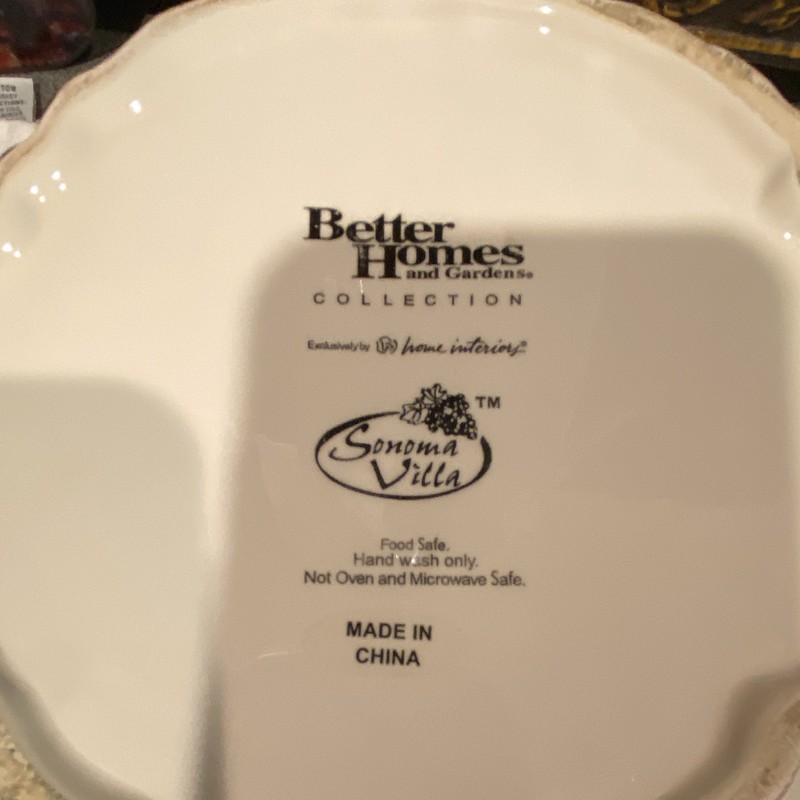 VTG BH&G HOME INTERIORS SONOMA VILLA HANDPAINTED EARTHENWARE CAKE STAND & DOME gallery