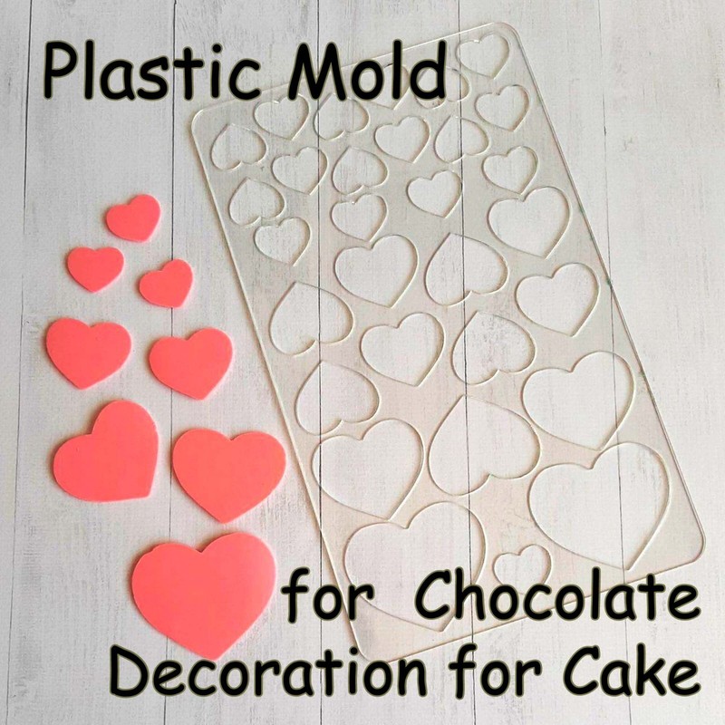 Heart 1 Chocolate Candy Mold, Plastic Chocolate Stencil, St. Valentine’s Day