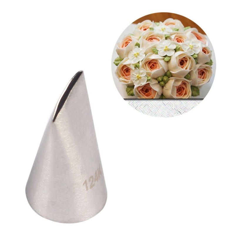 Stainless Steel Rose Flower Piping Tips Nozzles Cake Decor Icing #4 Set 5 PCS gallery