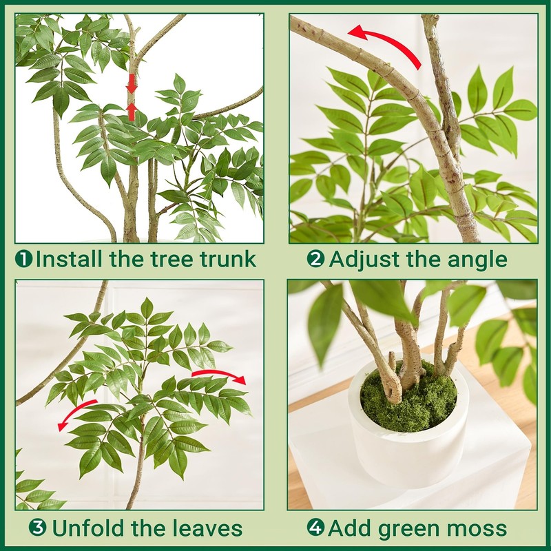Florafairy 4Ft Artificial Sumac Tree In White Pot Real Touch Silk Faux Plant gallery