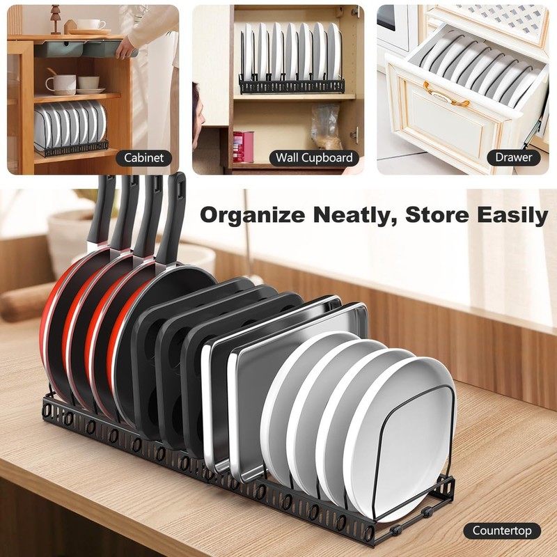 Housolution 2 Pack Baking and Cookie Sheet Organizer, 12"-23" Expandable Cutt... gallery