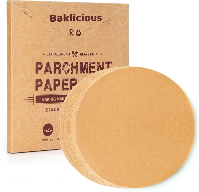 Baklicious 250Pcs 8 Inch Parchment Paper Rounds. Non Sti Round Parchment