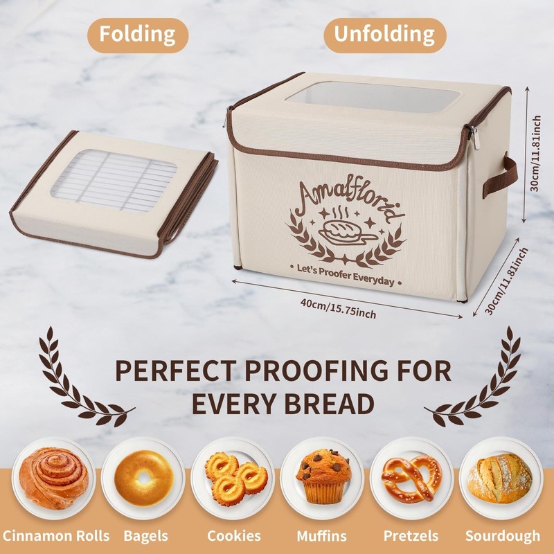 Folding Bread Proofing Box, Dough Proofer with 68-131℉ Temp Control & 99H gallery