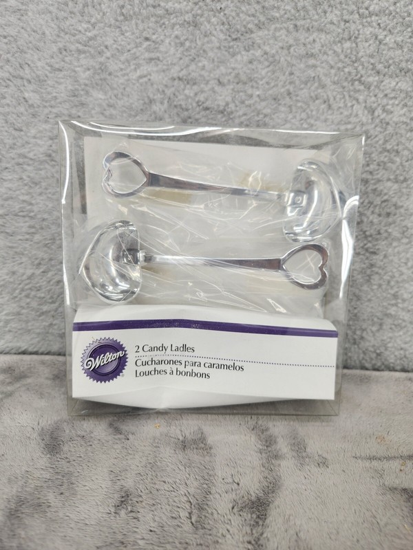 Vintage Wilton Set Of 2 Candy Ladles Valentines Themed 6” Long