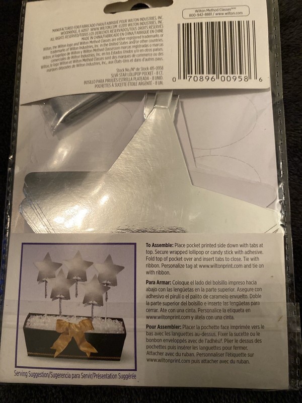 MSRP $12.99~SILVER STAR Lollipop Pocket Kits~8 Ct.~ Wilton 45-0958 NEW/SEALED gallery