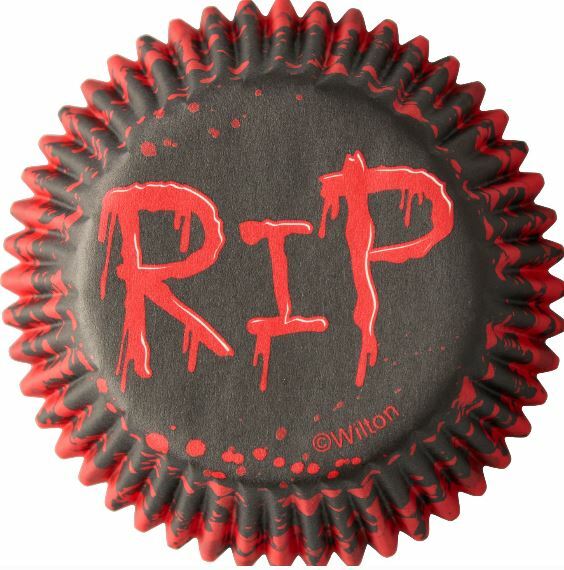 Wilton Halloween RIP Cupcake Baking Cups Kit w Headstone Picks NEW SEALED gallery