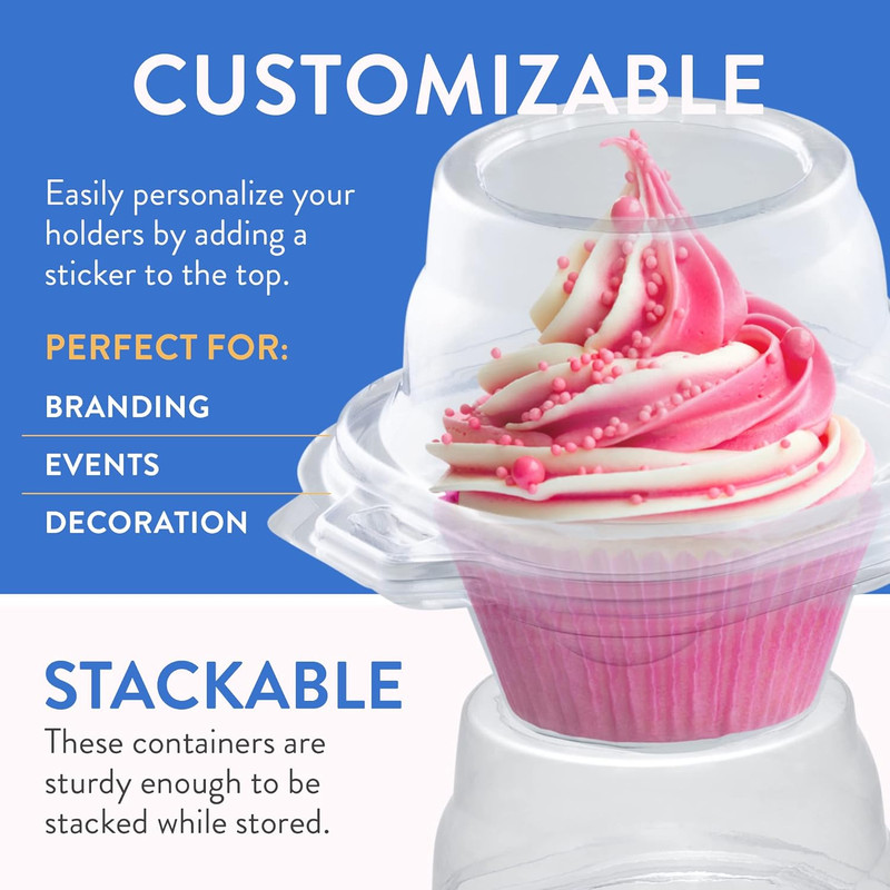 Individual Cupcake Containers (200 Pack) | Clear Plastic Disposable Cupcake Boxe gallery