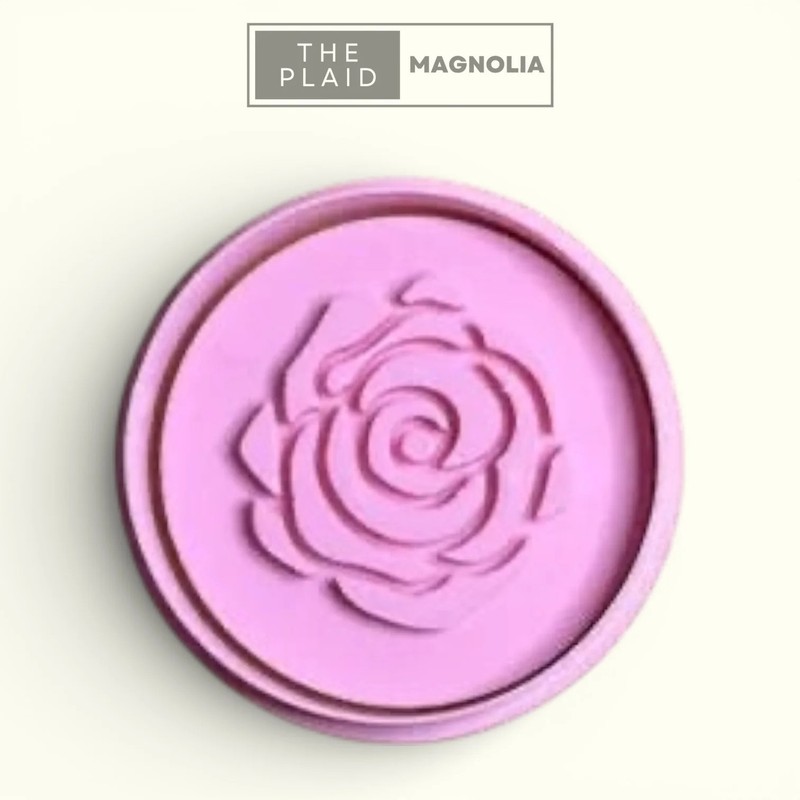 Round Rose – Custom 3D Printed Cookie Cutter + Stamp Combo