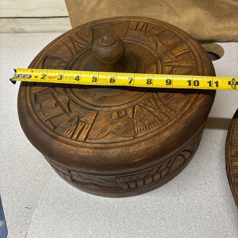 Vintage Cake Plate Teak Wood Cover Hand Carved Serving Plate Philippine gallery