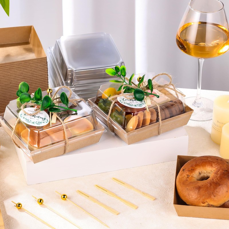 36 Sets Charcuterie Boxes with Clear Lids, Wedding Cake Boxes for Guests Disp... gallery