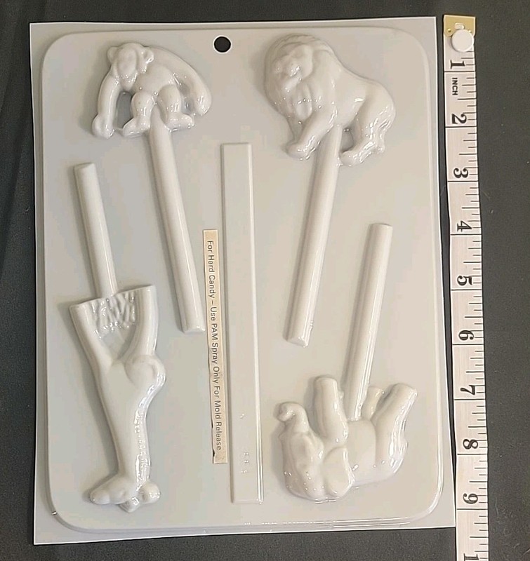 2 Horse Pig Lion Monkey Elephant Barnyard Jungle Animal Lollipop Chocolate Mold gallery