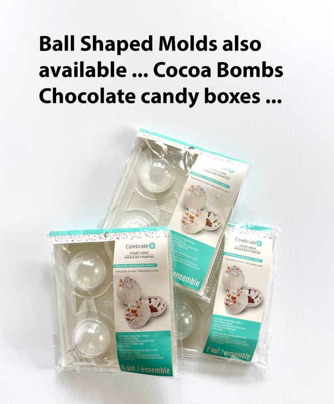 Diamond Mold Chocolate + Fill Cocoa Bomb Box Candy 3 part Shower Wedding Party gallery