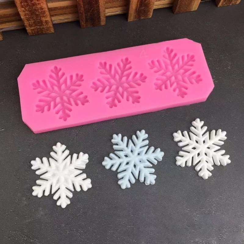 Fondant Molds Christmas Snowflakes Shape Design Silicone Material Chocolate Mold gallery