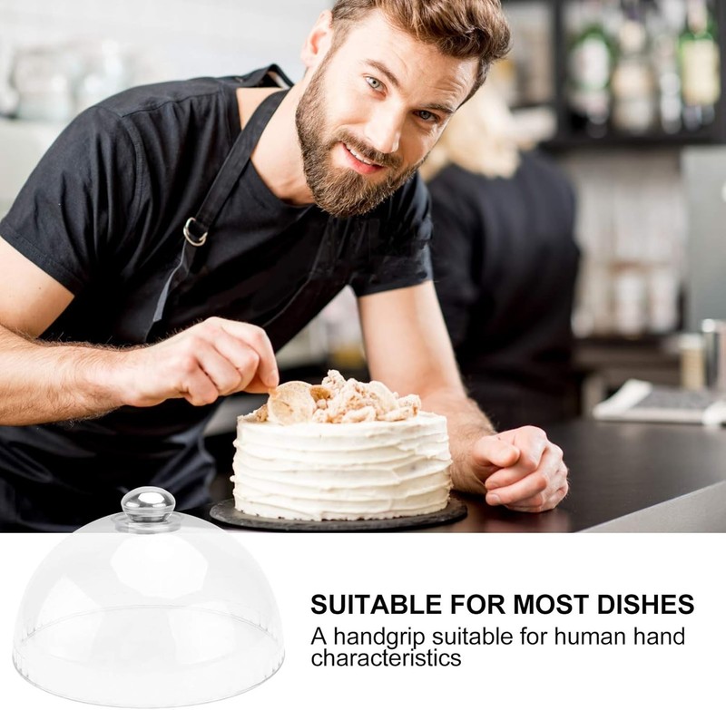 8 Inch Clear Cake Dome Cover, Acrylic Dessert Display Case, Plastic Food Lid for gallery
