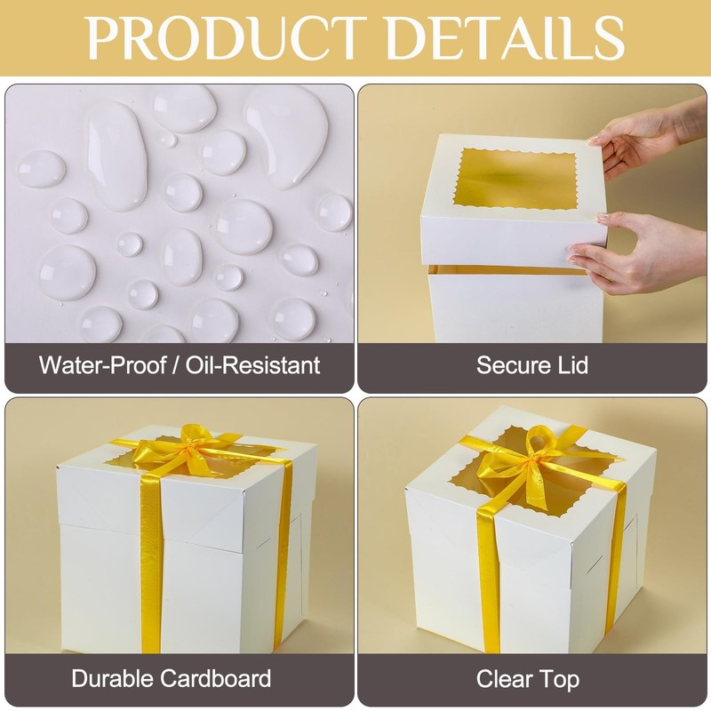 Teenyyou 48 Pcs Cake Boxes with Boards 24 Baking Boxes with Window 24 Cake Bo... gallery