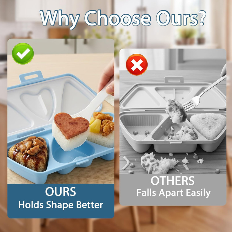 6 in 1 Onigiri Mold,Heart-Shaped Onigiri Mold,Make 6 Rice Balls Quickly at Once, gallery