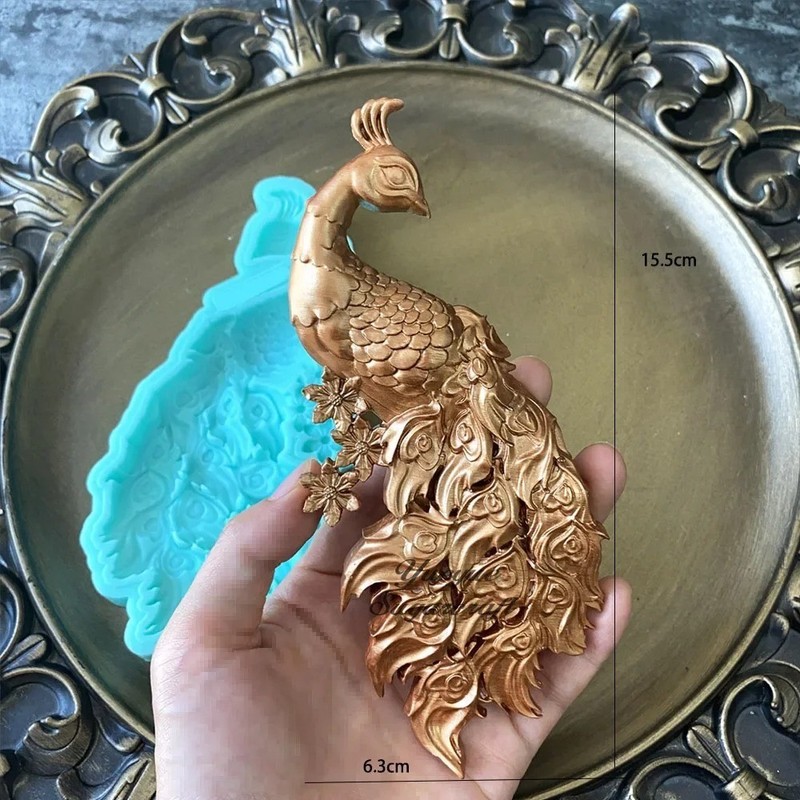 Peacock Silicone Mold Fondant Cake Decorating Tools Chocolate Gumpaste Soap gallery