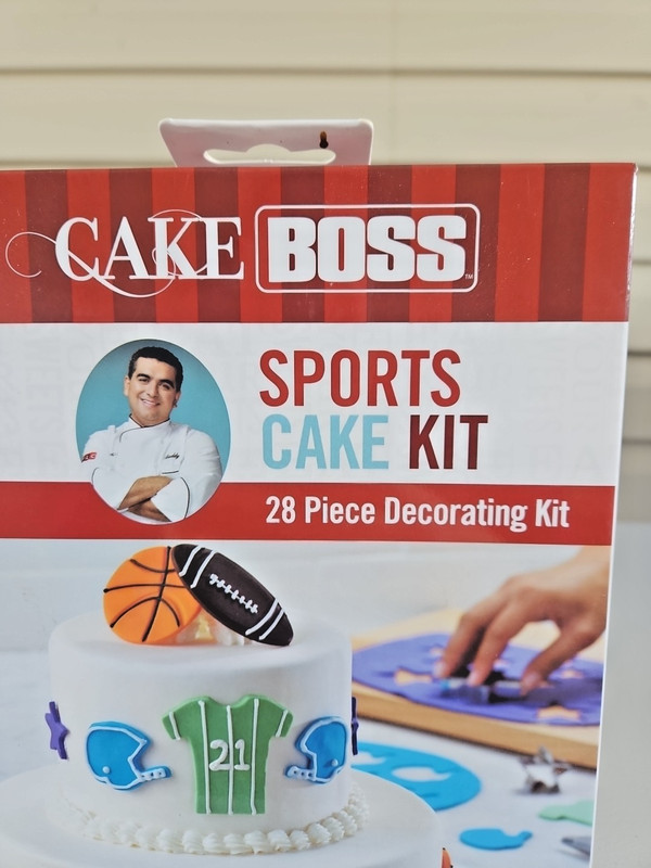 CAKE BOSS 28-Pc SPORTS Cake Decorating Kit Tools,Cutters,Bags,Tips NEW Box Party gallery