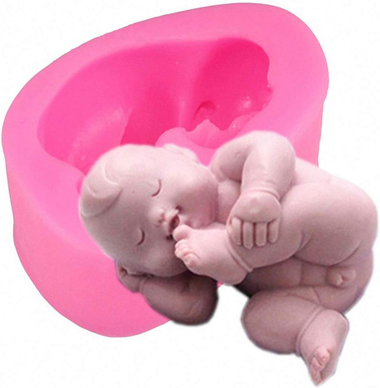 4Pcs/Set 3D Cute Newborn Sleeping Baby Silicone Molds for Fondant Chocolate Cand gallery