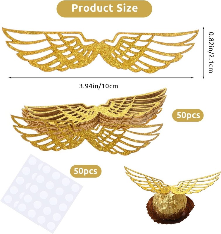 50PCS Wizard Party Chocolate Decoration Wings Chocolate Decoration, Wings Waf... gallery