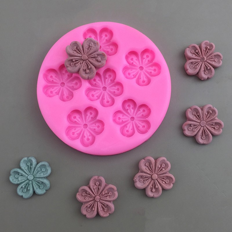 1Pc Cherry Blossom Peach Blossom Silicone Mold DIY Cake Decor Baking Mold gallery