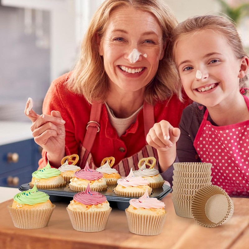 600Pcs Caperci Odorless Standard Cupcake Liners for Baking Greaseproof Paper gallery