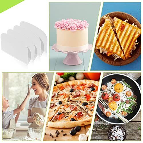 4 Pcs Plastic Dough Scraper Flexible Dough Cutter for Kitchen Baking Bread Cake gallery