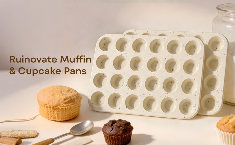 Silicone Muffin Pans for Baking Nonstick 2 Pcs, 12 Cup Regular Cupcake Pan, gallery