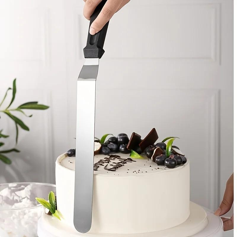 Angled Stainless Steel Icing Spatula Offset Palette Knife for Cake Baking gallery