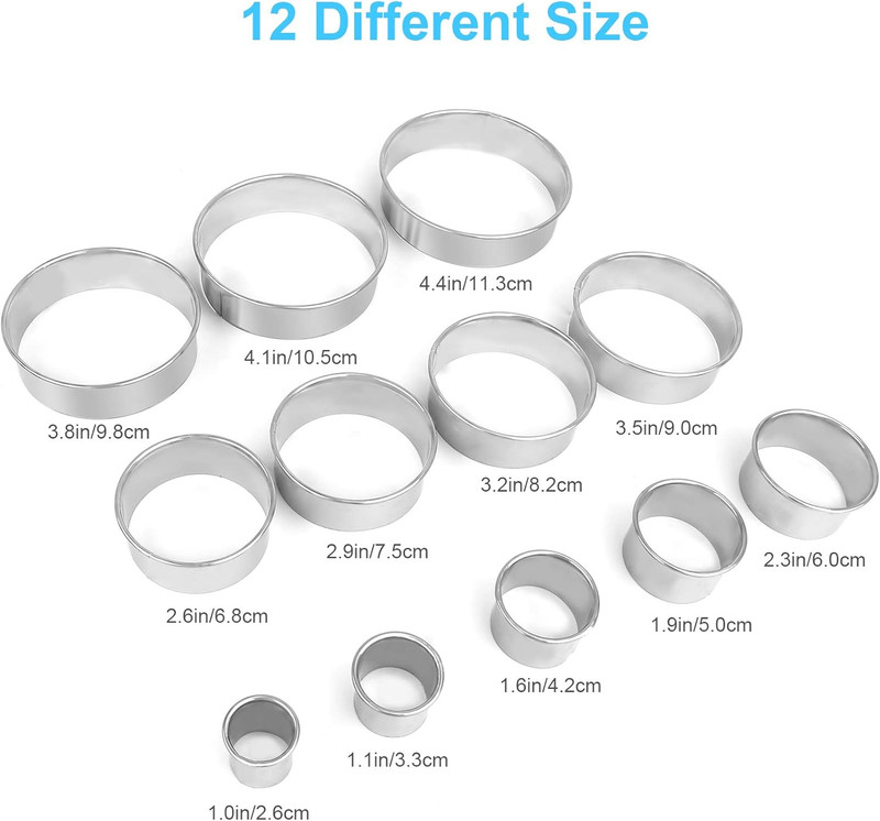 12 Pcs Donut Hole Cookie Biscuit Cutter Set for Baking, Graduated Doughnut round gallery
