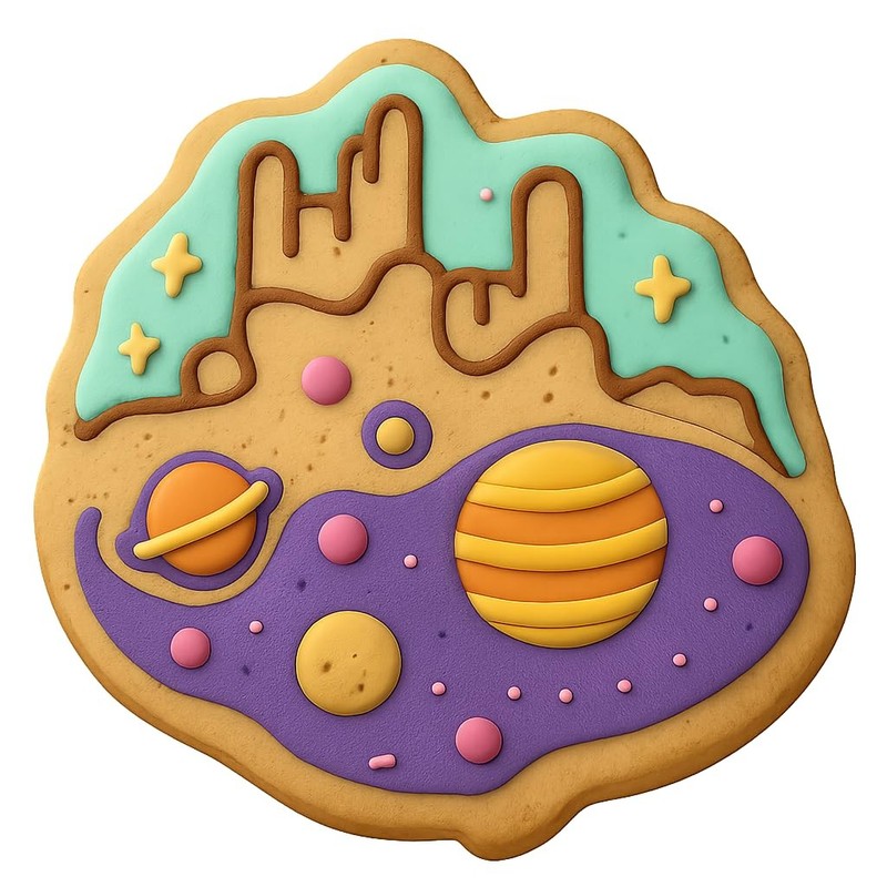 Aurora Borealis Solar System Cookie Cutter & Stamp, Fondant & Clay - 4x3.8 gallery