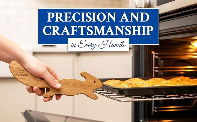 RUBARK Beech Wood Oven Rack Puller - Push Pull Tool with Long Handle for Air gallery