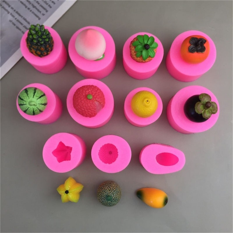 11Pcs Mini Fruit Shape Silicones Molds For Baking Jelly Candy Fondant Nonstick gallery