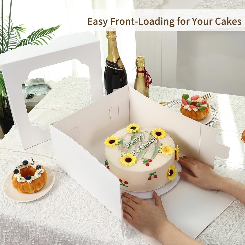 24pcs Cake Boxes 12x12x6 Inch Square Bakery Boxes with Window Cajas Pasteles ... gallery