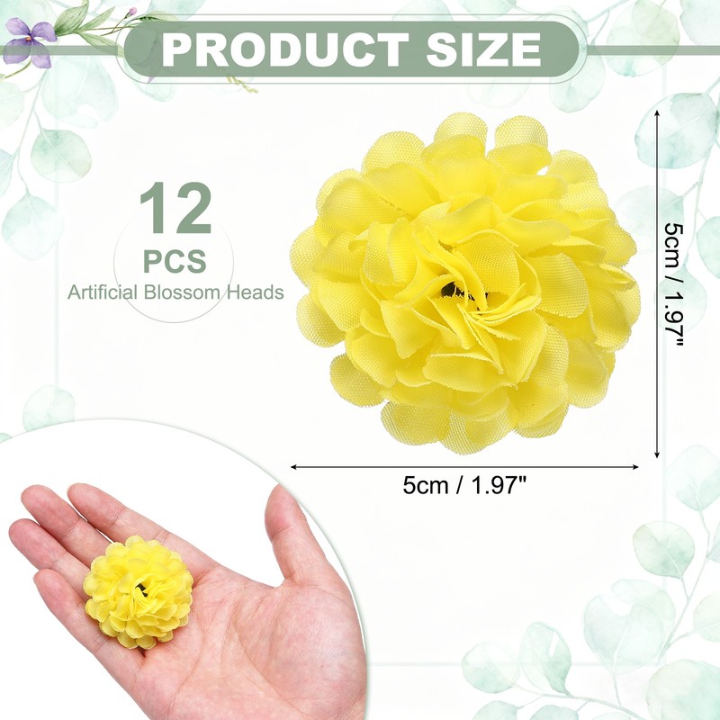 12Pcs 2"x2" Floating Flowers for Centerpieces, Lemon gallery