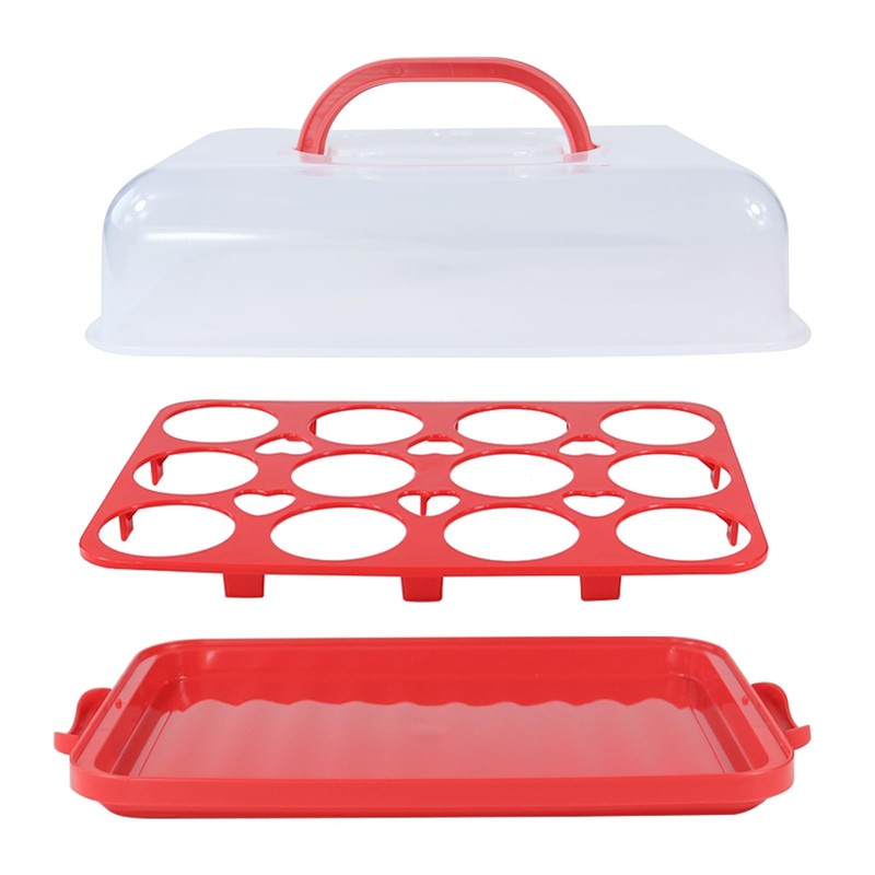 Cake Carrier with Lid, Cake Holder Cupcake Container for 12 Cupcakes 2 in 1 P... gallery