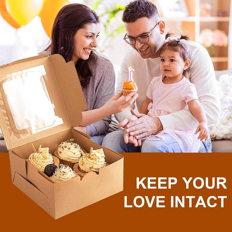 Cupcake Boxes With Window Set of 50 Recyclable Bakery Containers for Pastry D... gallery