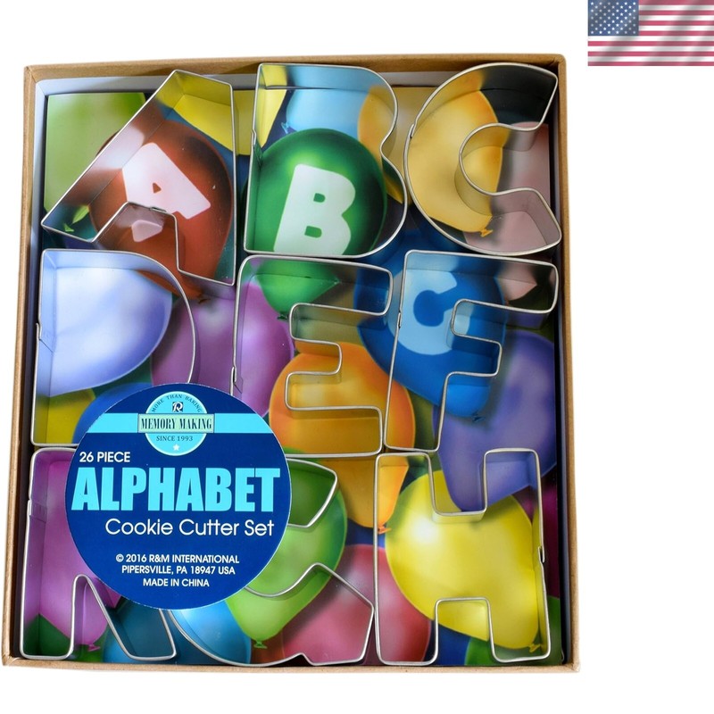 Durable Tinplated Steel Cookie Cutters – Complete A to Z Set of 26 Letters