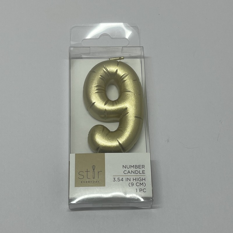 Stir Everyday Number Candle – Gold